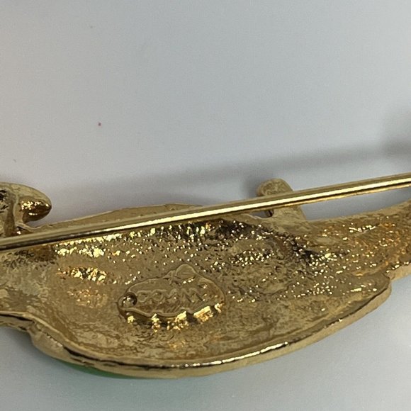 Giovanni Vintage Enamel Parrot Pin Green Yellow Pink - Picture 6 of 8